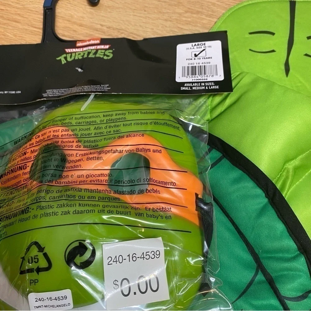 Teenage Mutant Ninja Turtles Costume NEW Michelangelo Large Angelo Halloween